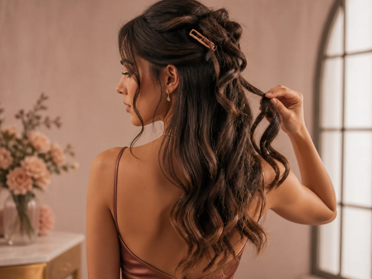 Cooled curls being released from their clips