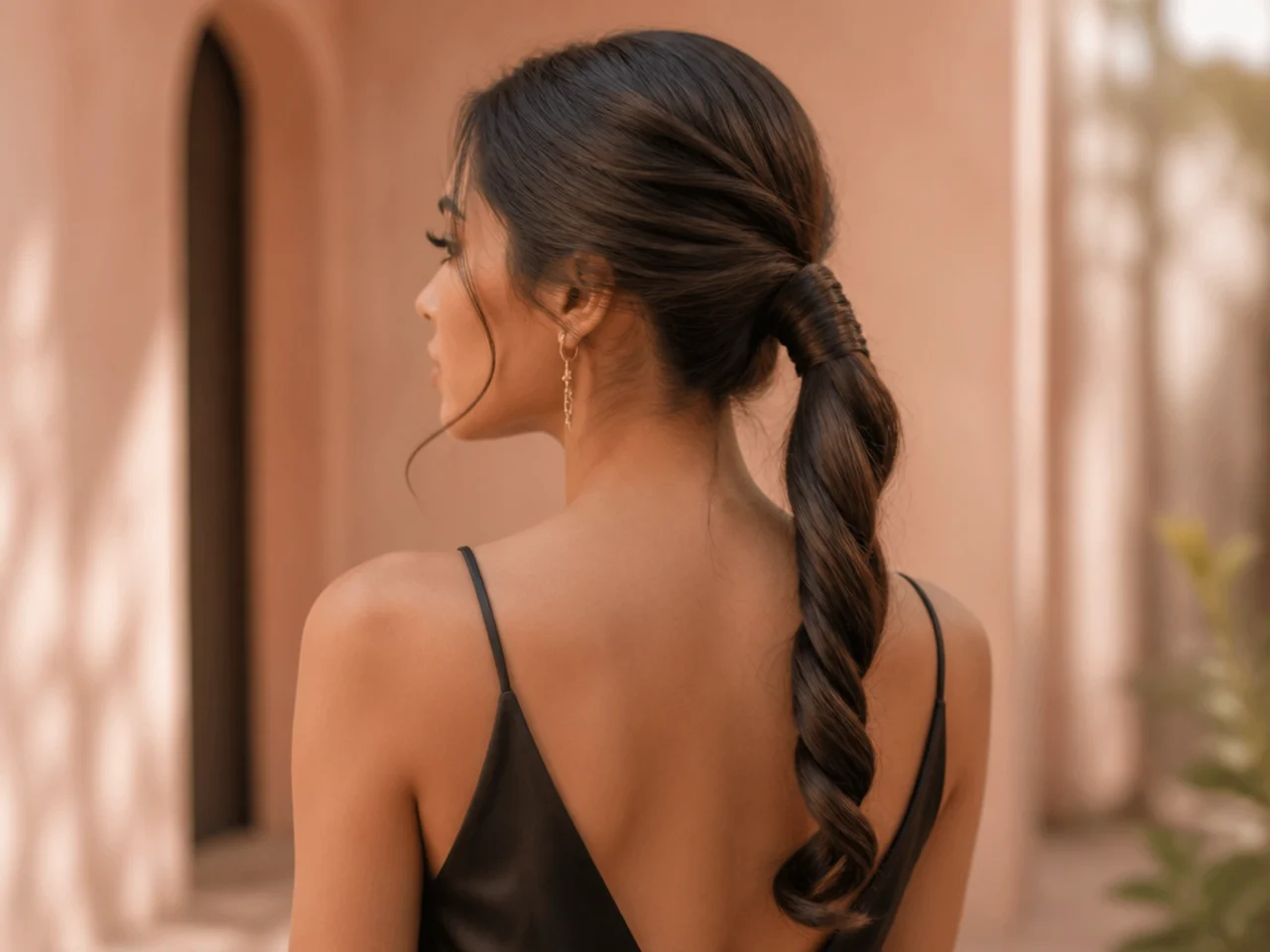 Rope-twisted ponytail