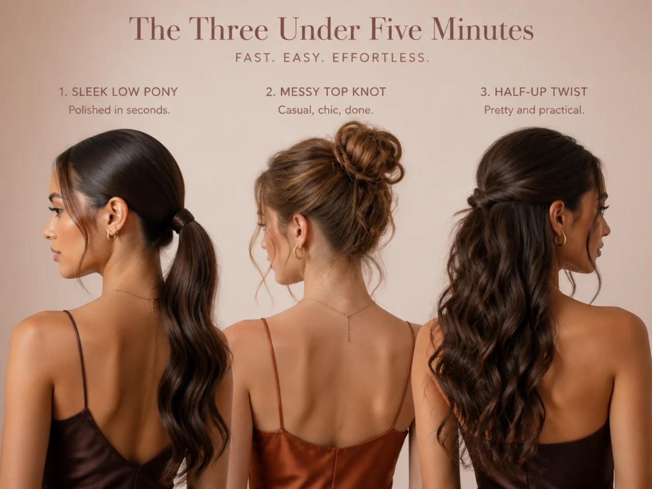 The three quickest styles shown side by side