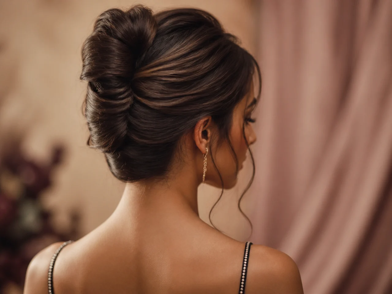 A French twist at medium length