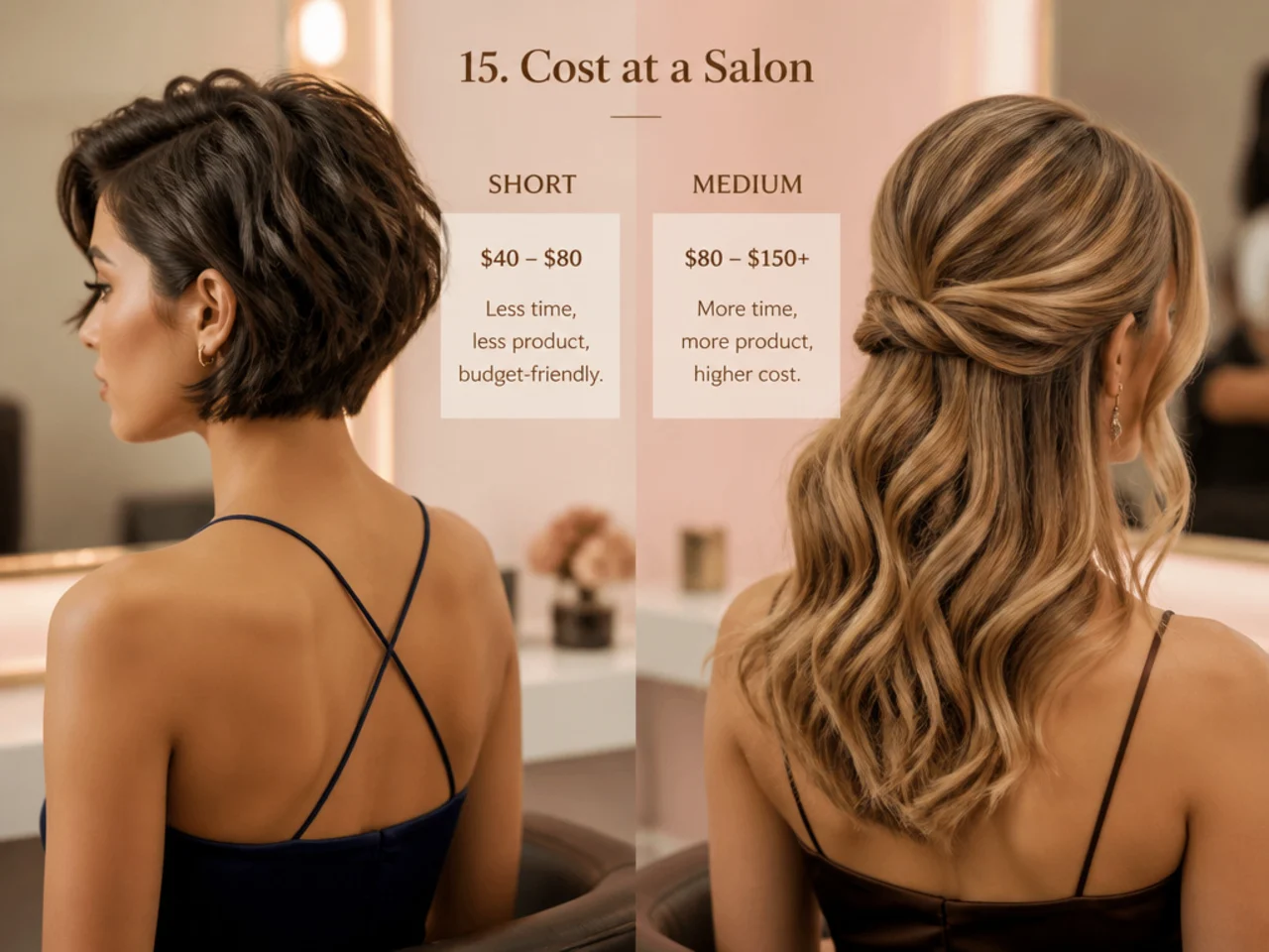 A short styling appointment compared with a longer medium-length one