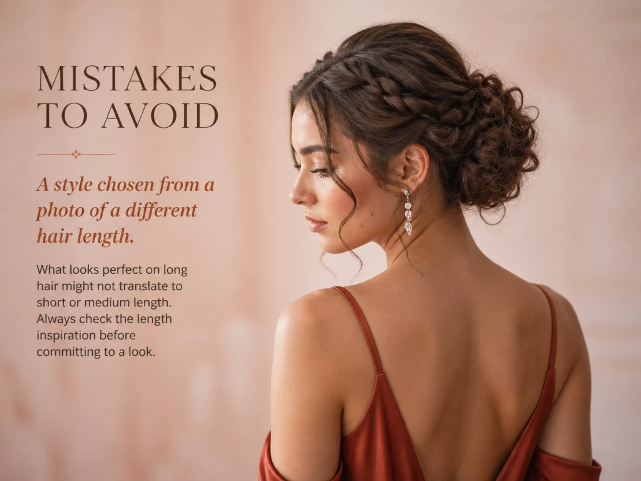 A style chosen from a photo of a different hair length
