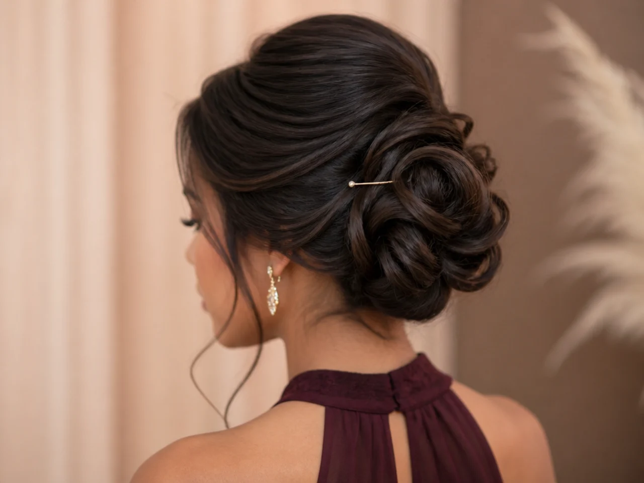 A pin passing through the coil and into the hair beneath