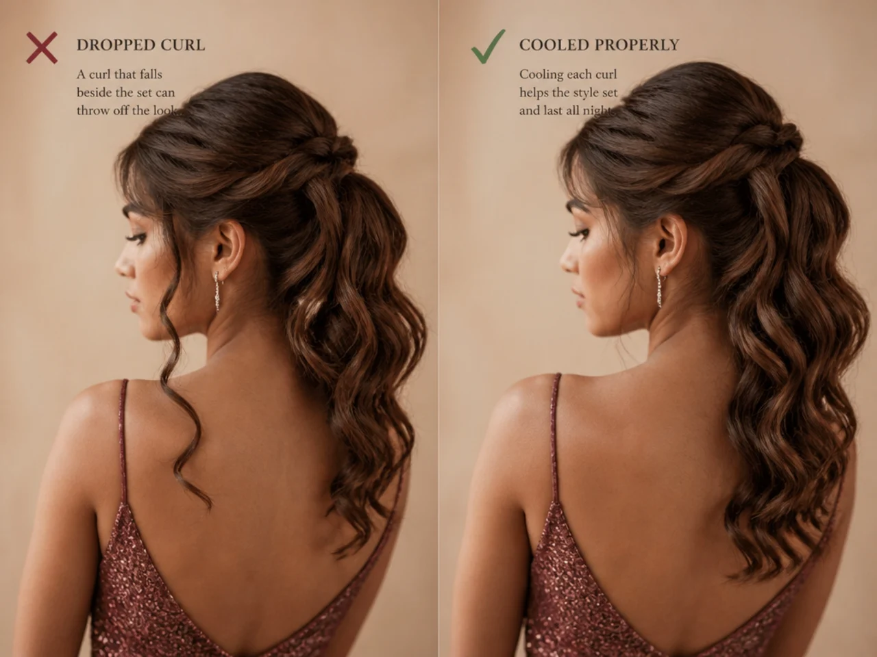 A dropped curl beside one set and cooled properly