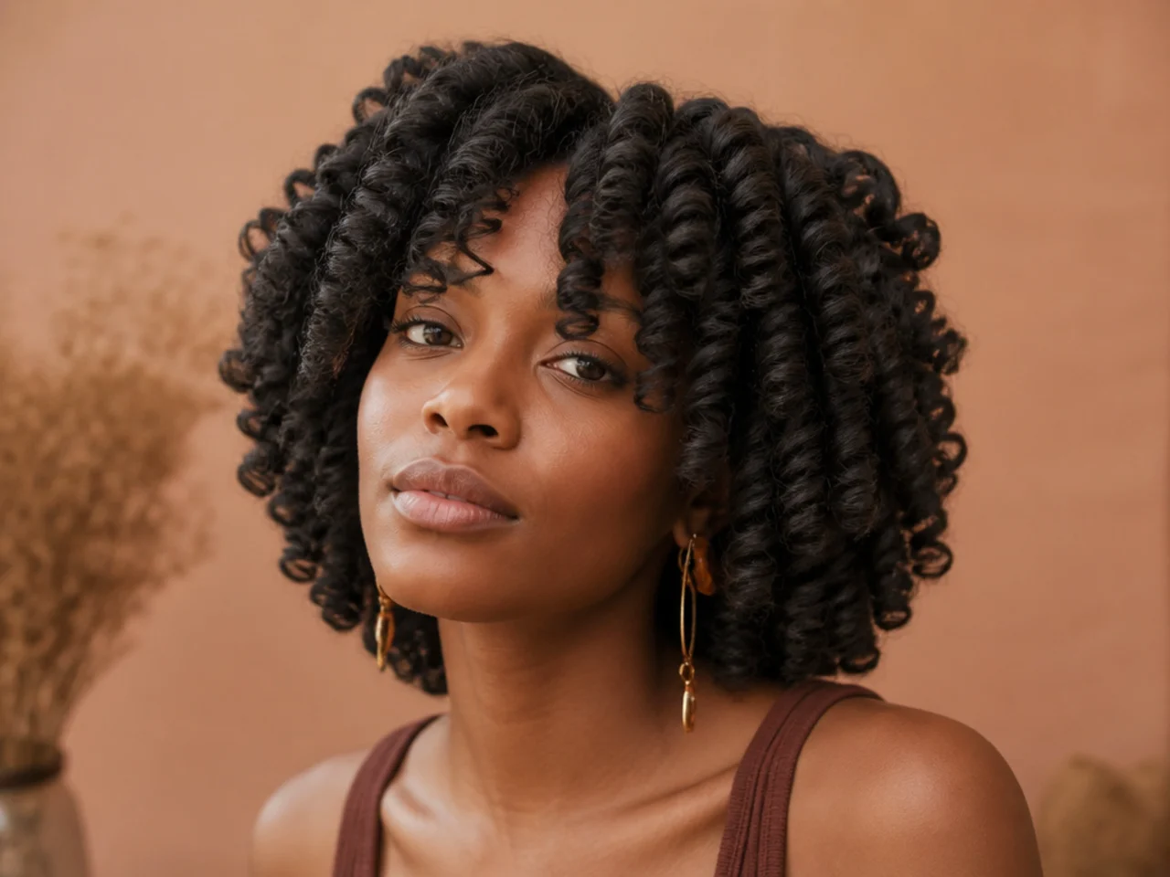 A bantu knot out with spiral waves through the lengths