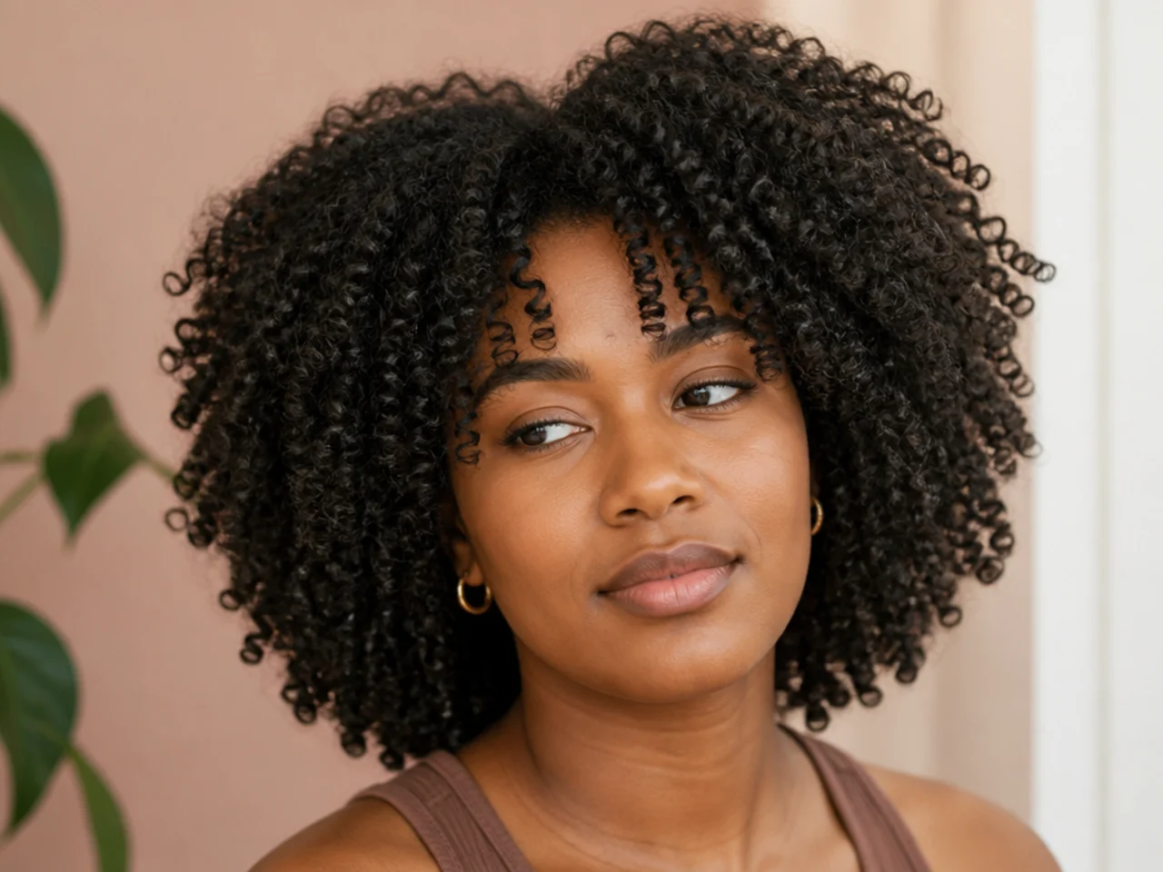 A voluminous wash and go with defined curl clumps and lifted roots