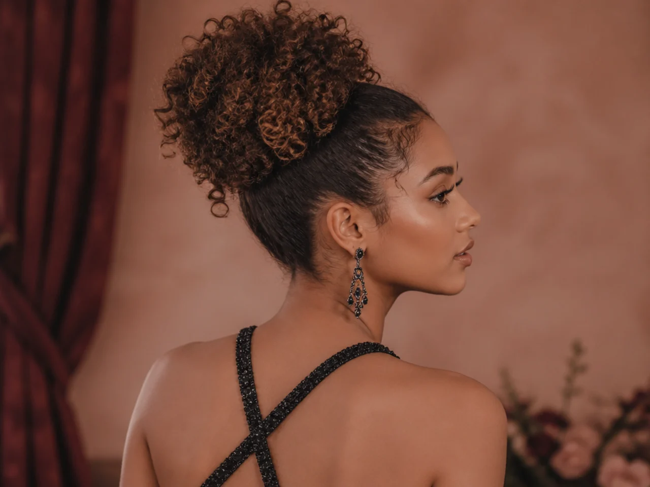 High puff on tight curls
