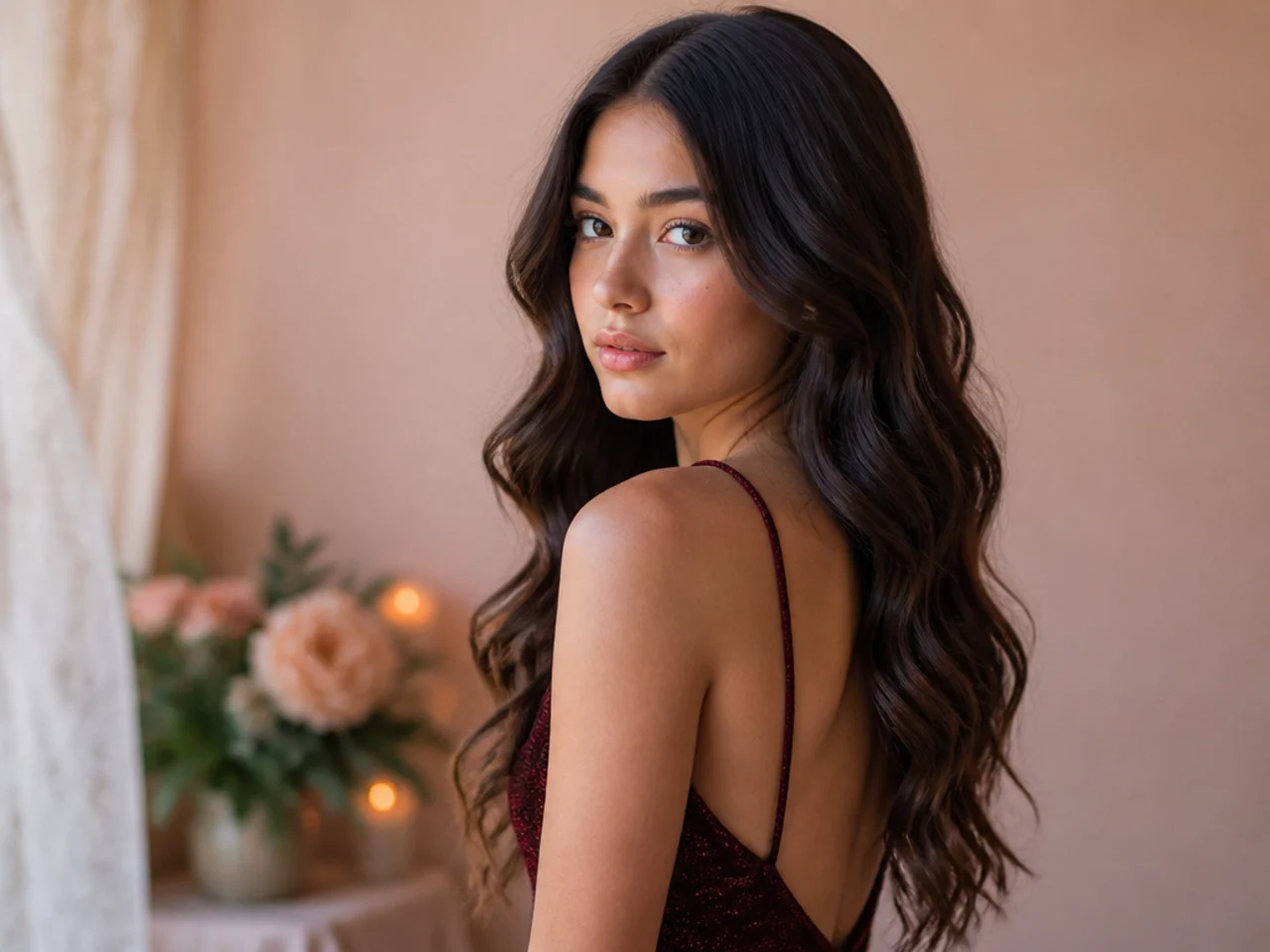 Long hair with soft ribbon like bends running through the mid lengths