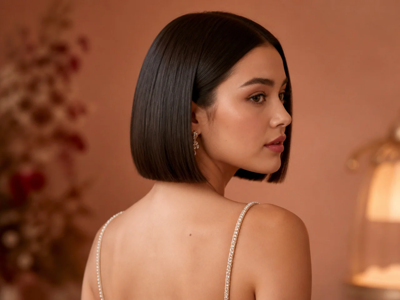 Sleek straightened bob