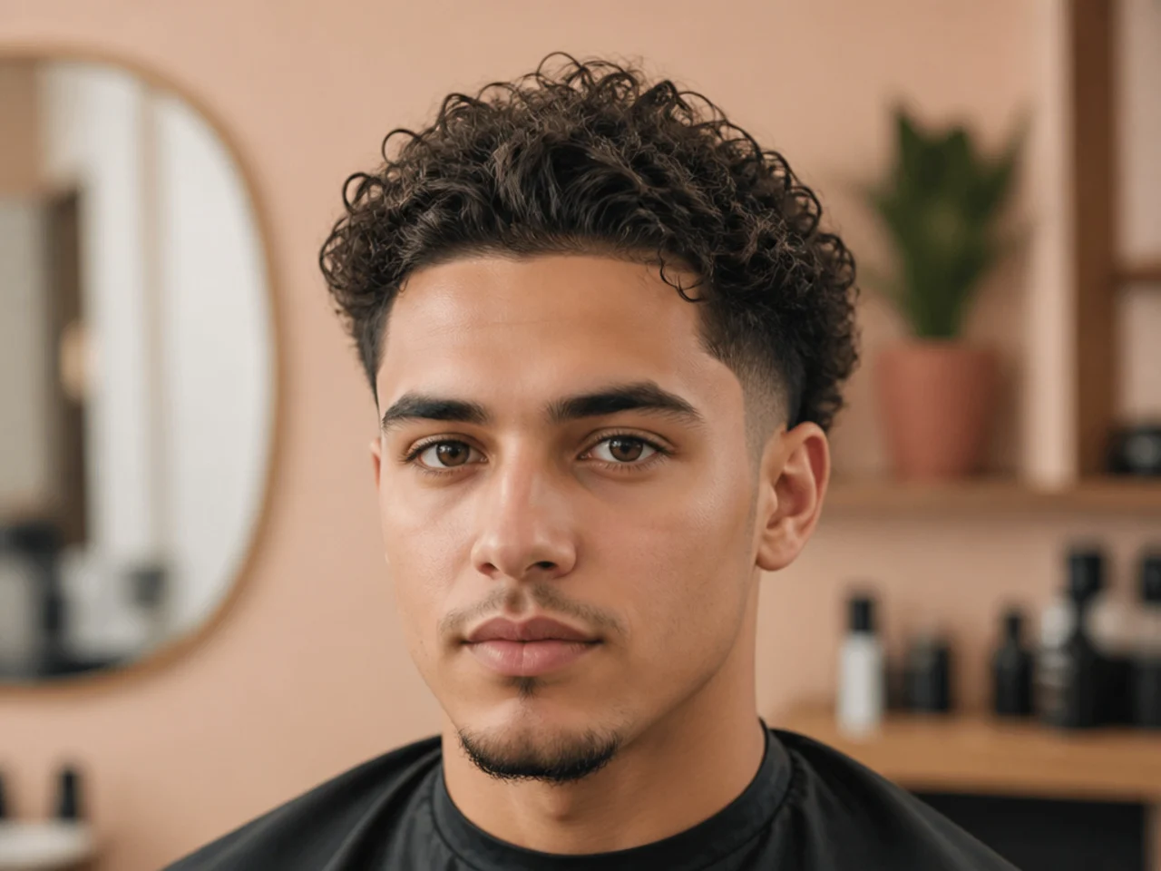 A softly shaped nape on a burst fade