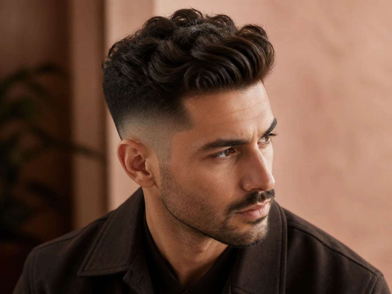 Three-quarter view of a well-chosen men's haircut