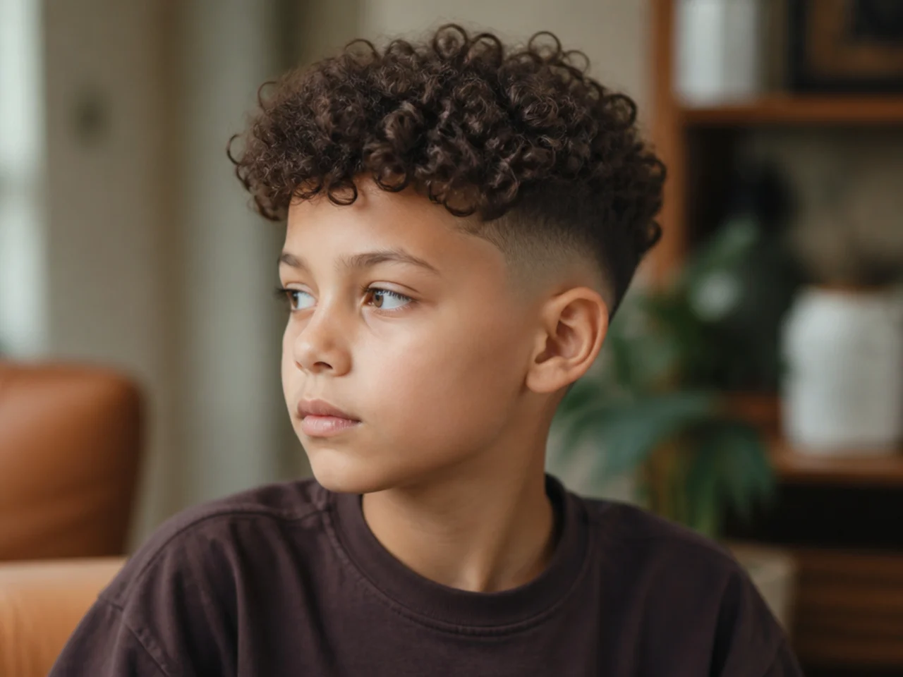 A boy's curls air-drying undisturbed