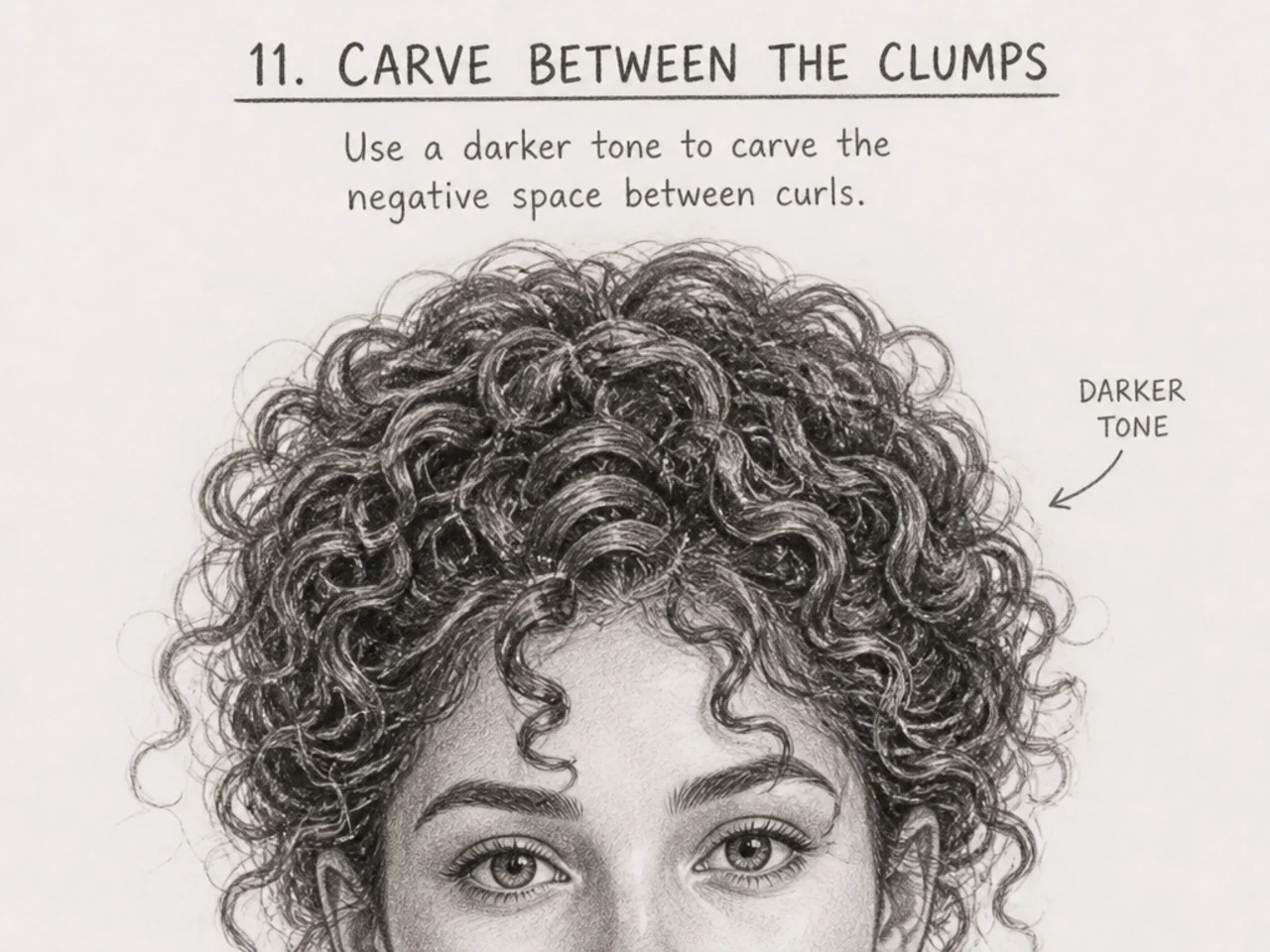 Dark tone carved between clumps