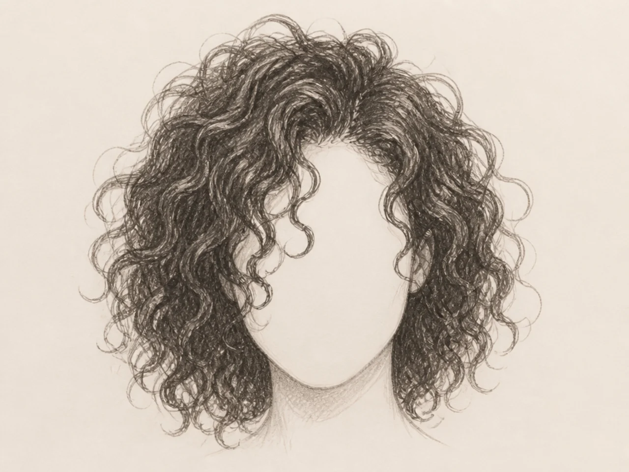 An irregular curly hair silhouette