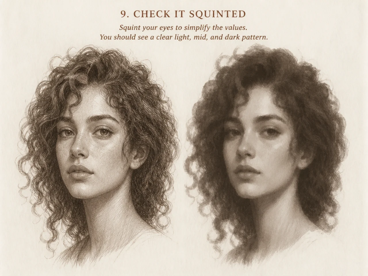 The tonal blocking checked by squinting