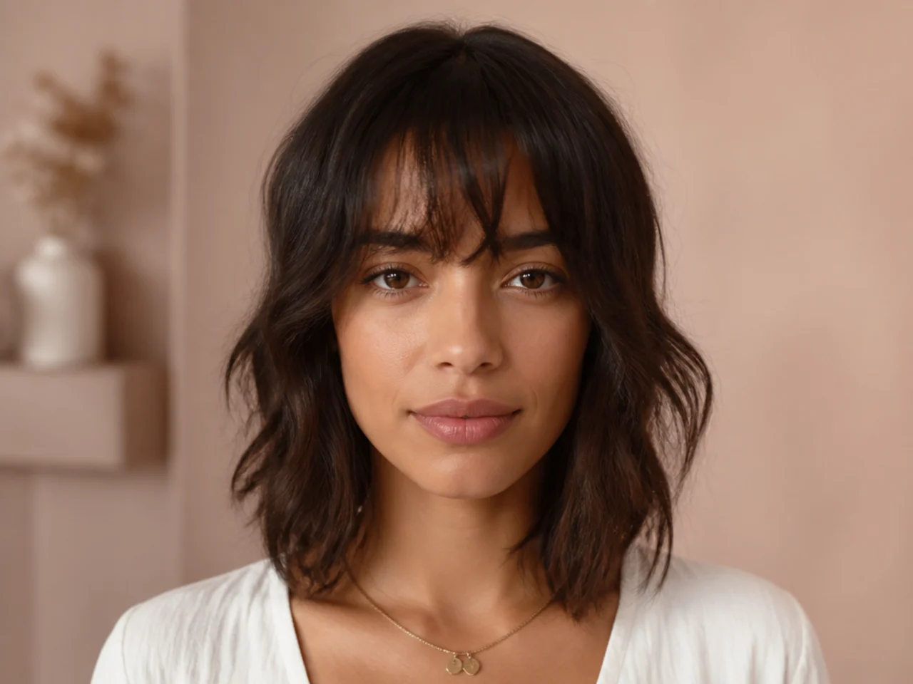 The fringe untwisted showing a soft uneven edge