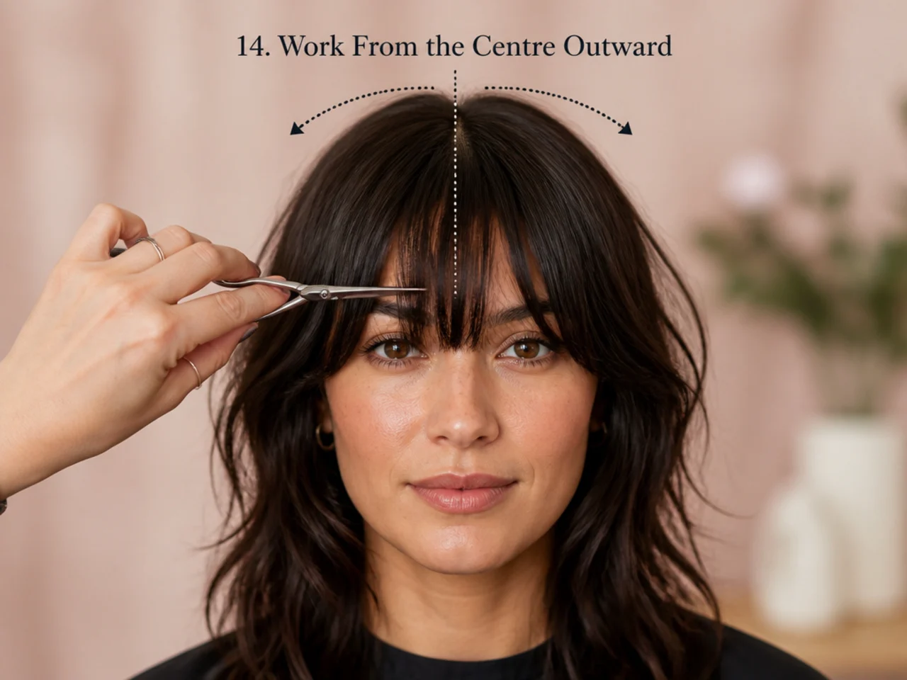 Cutting worked from the centre of the fringe outward