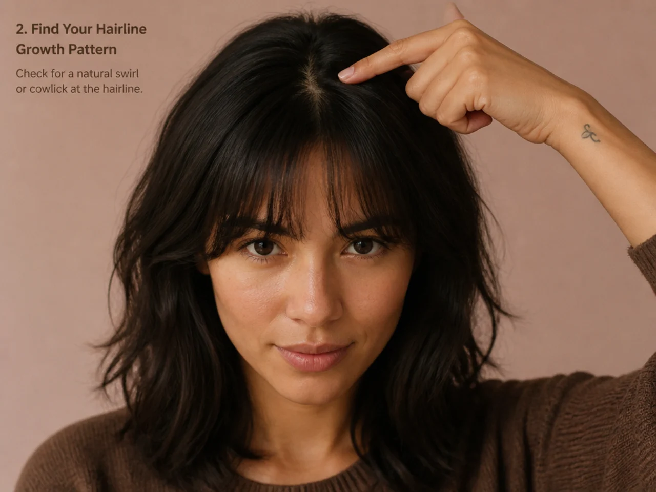 Checking the hairline for a growth swirl