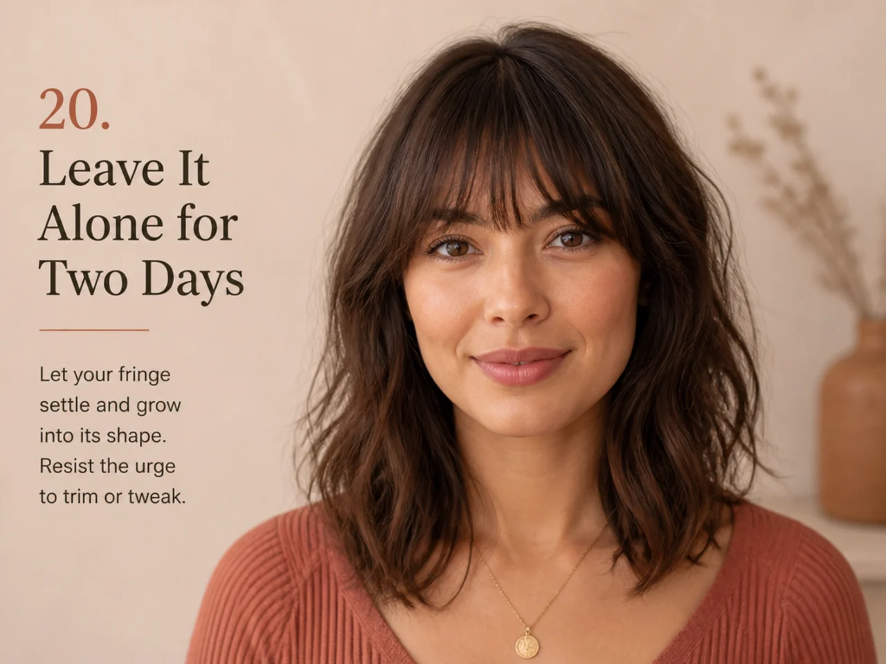A finished French fringe left to settle