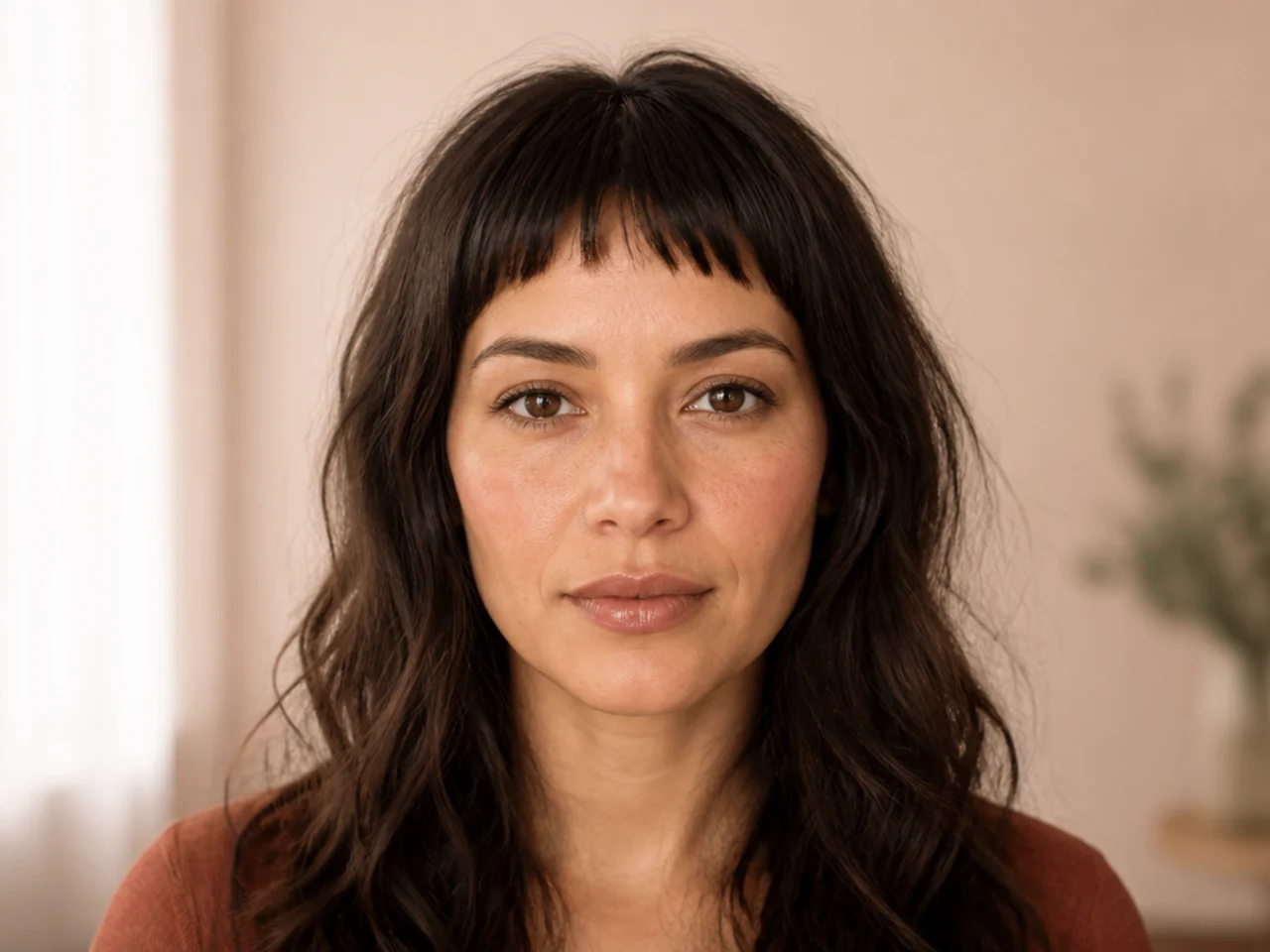 A wet-cut fringe that has dried far shorter than intended