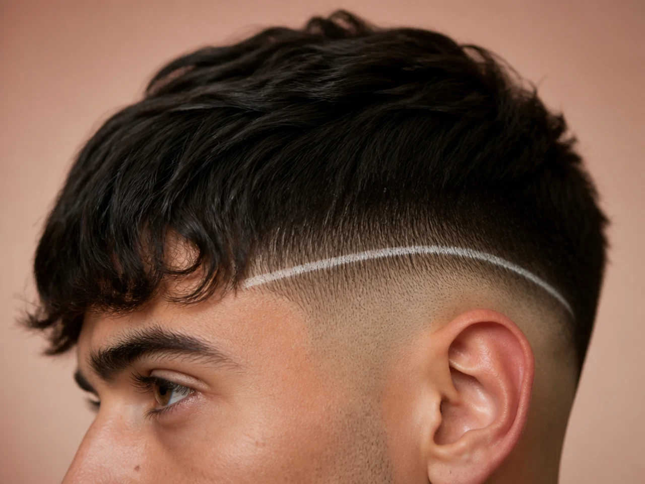 A guideline marked at the chosen fade height