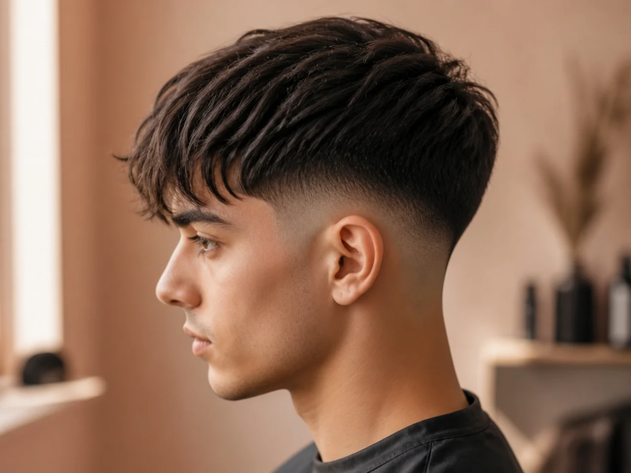 The top section released and combed down