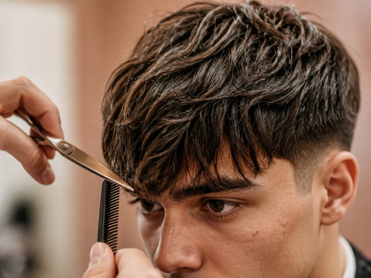 A fringe being trimmed dry between appointments