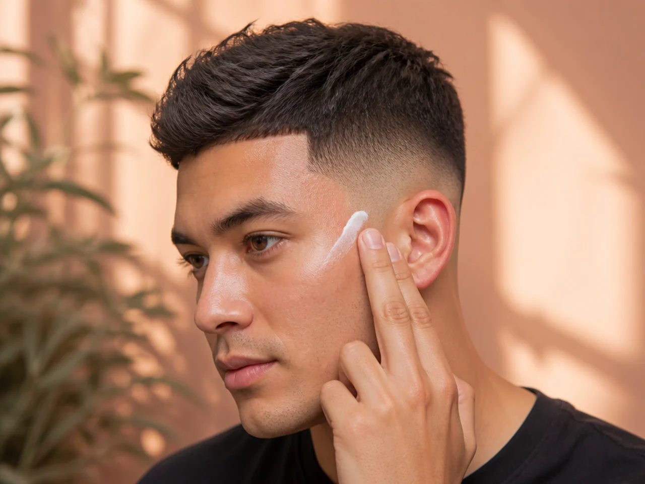 Sunscreen being applied to an exposed high fade
