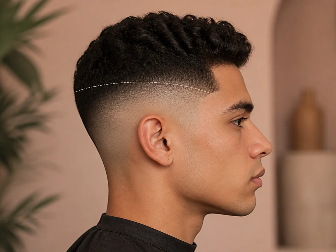 A head in profile with the parietal ridge marked
