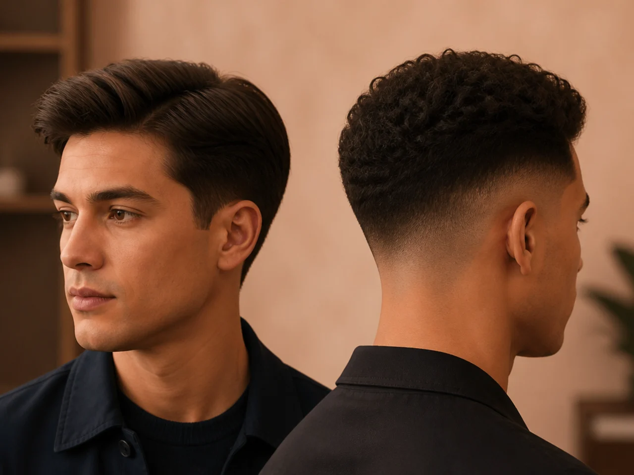 A taper and a fade compared at the neckline
