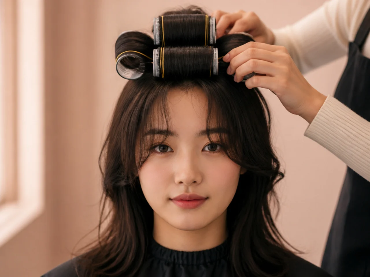 Large perm rods being wound