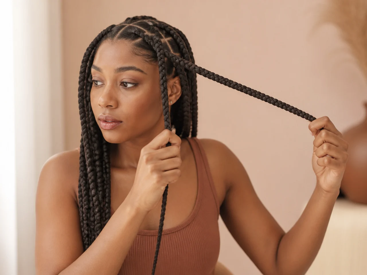 A braid being held at even tension