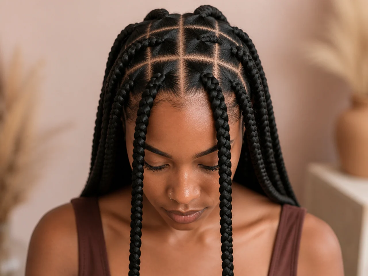 Two finished braids compared side by side