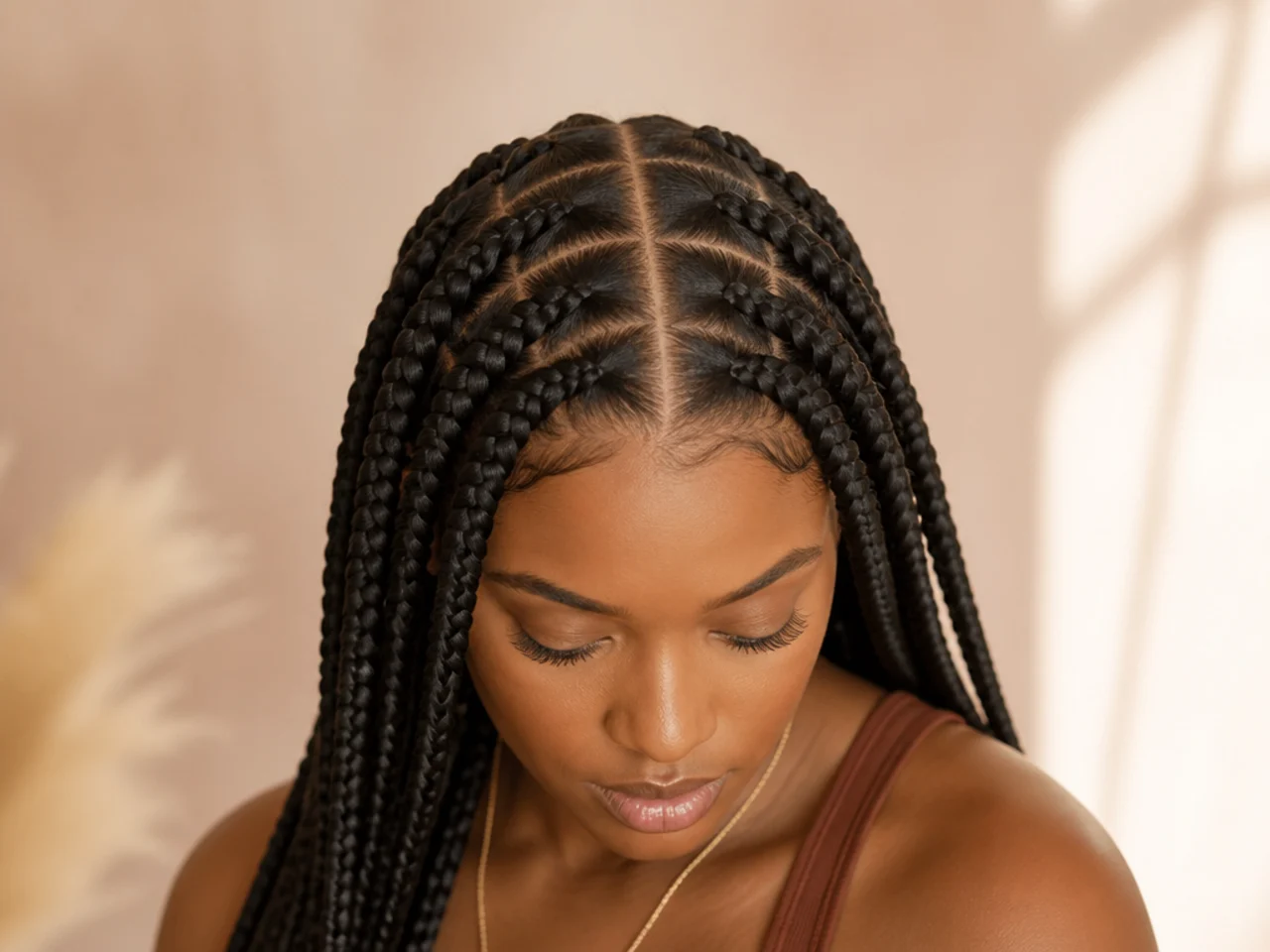 A clean centre parting made with a rat-tail comb