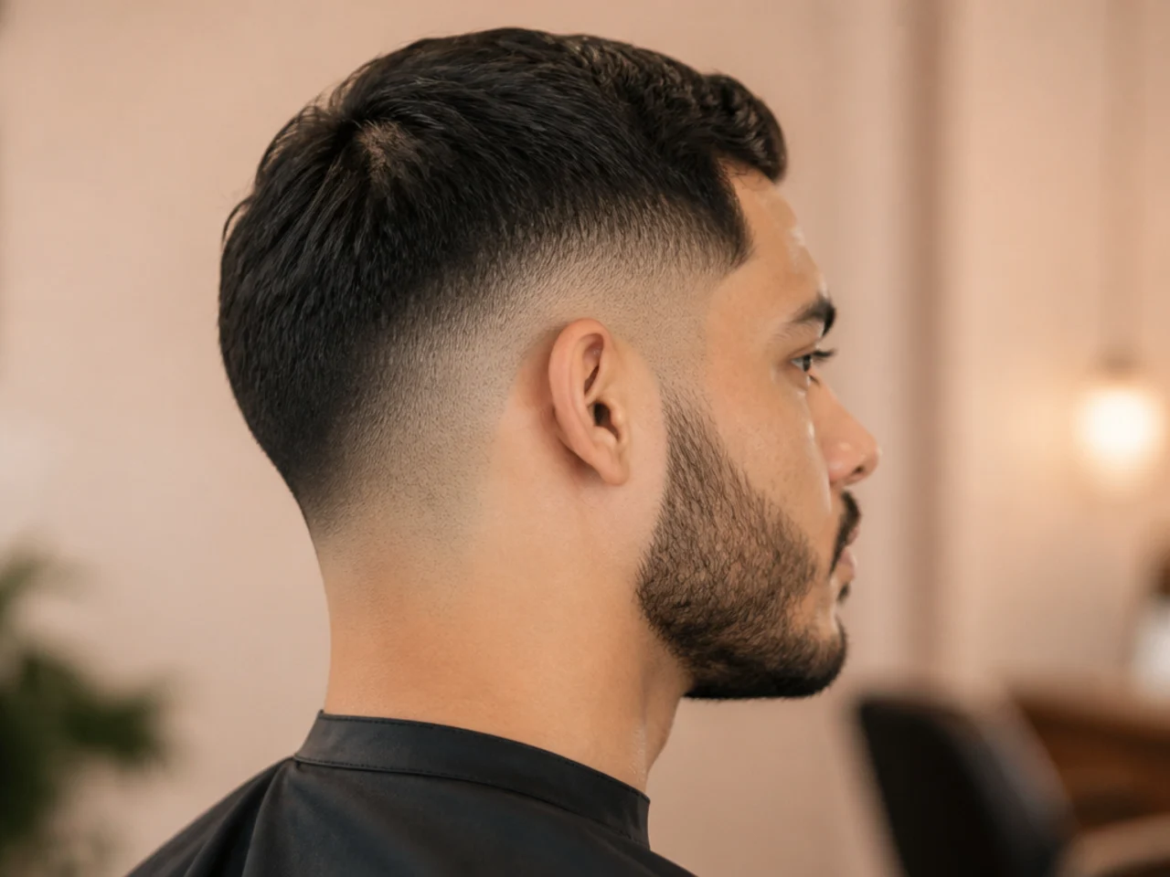 A tapered neckline under a low fade