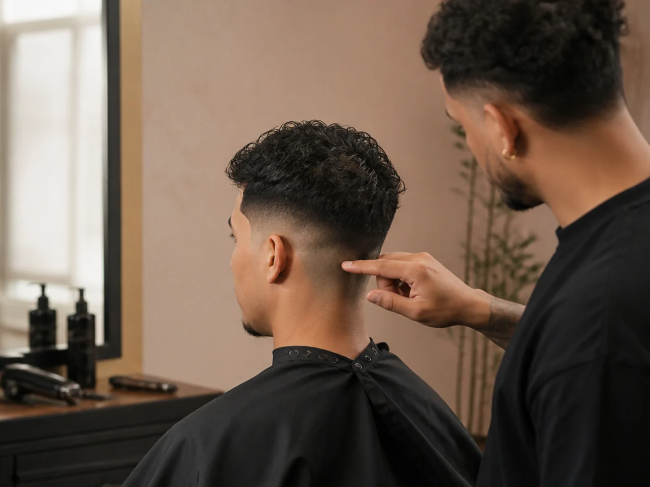 A client naming the temple as the fade start
