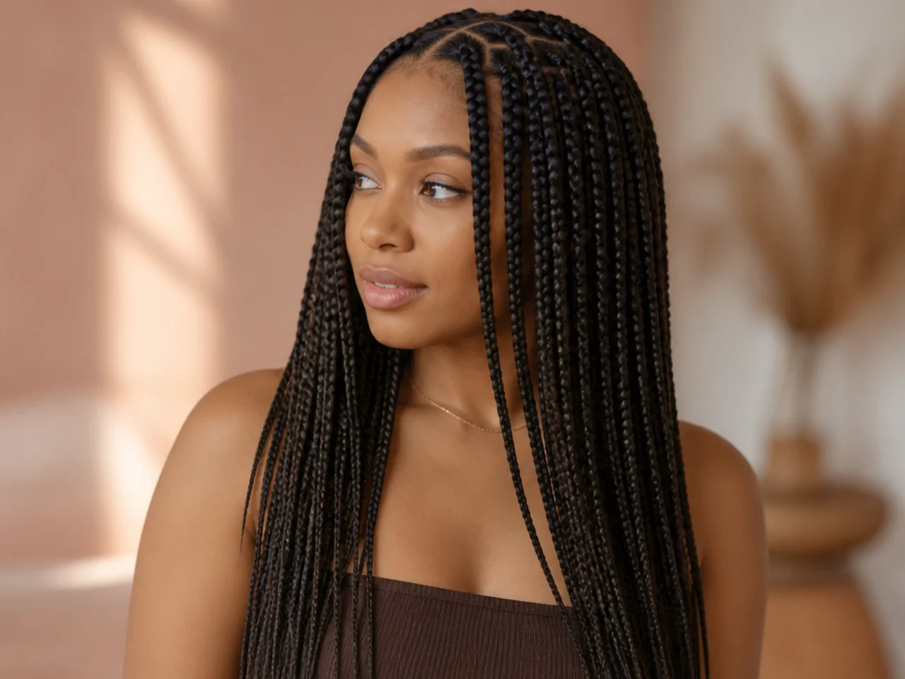 20 Steps to Neat Medium Knotless Braids