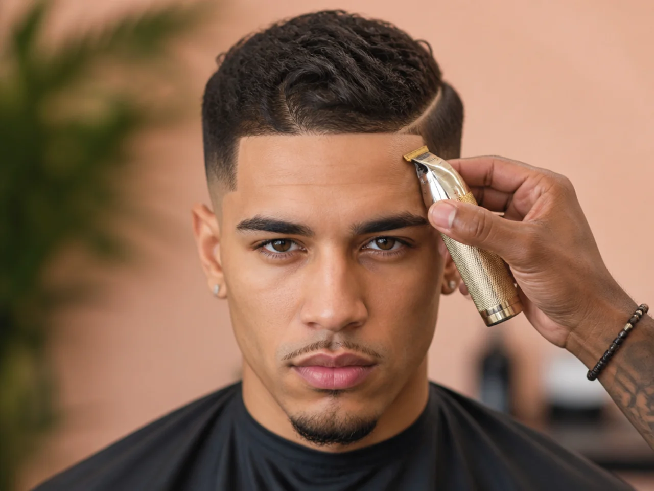 A line-up being cut at the hairline