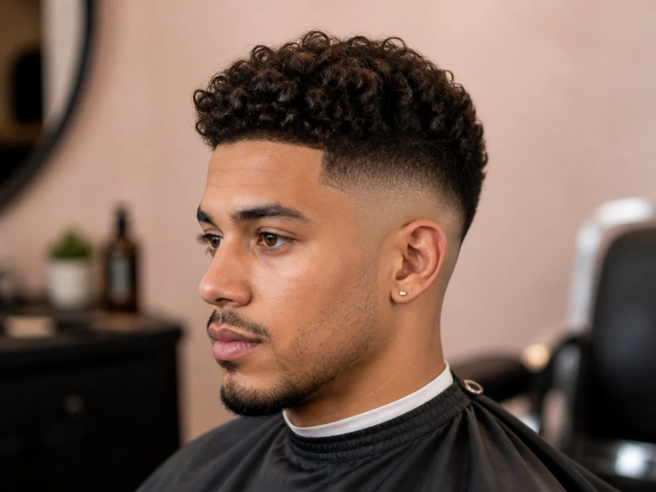 Photographing a finished mid fade in the chair