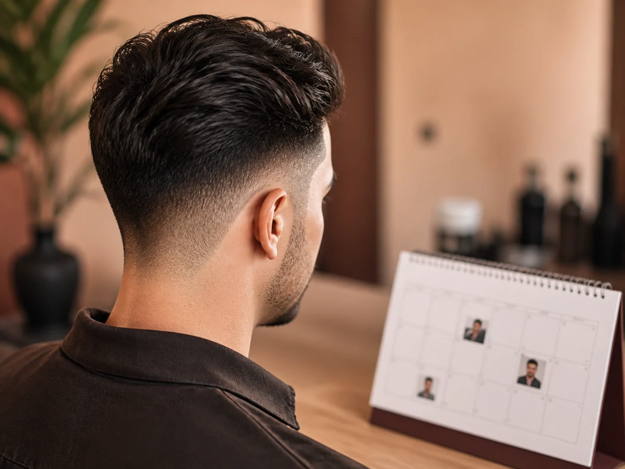 A calendar showing haircut appointments