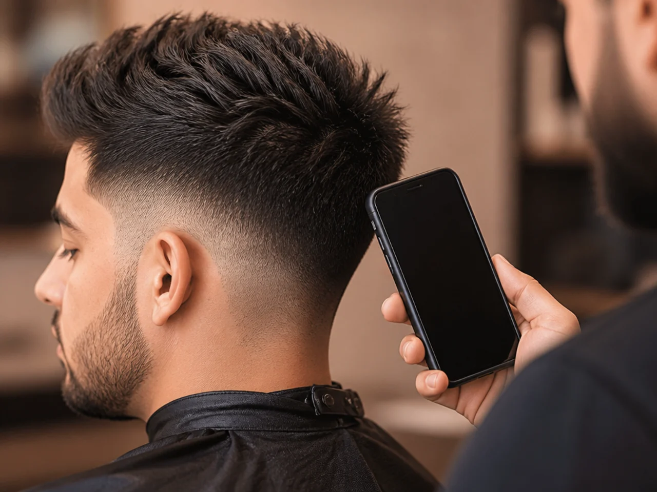 Written haircut specifications kept on a phone