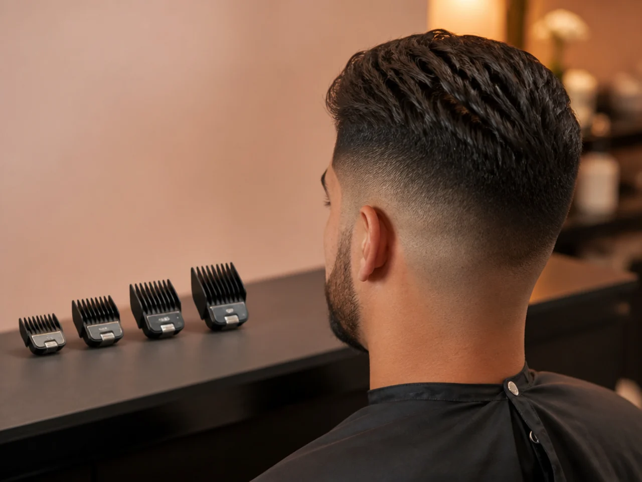 Clipper guards laid out in order from shortest to longest