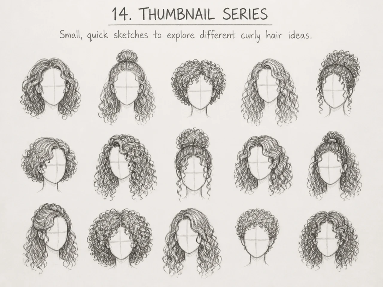 A page of small curly hair thumbnails