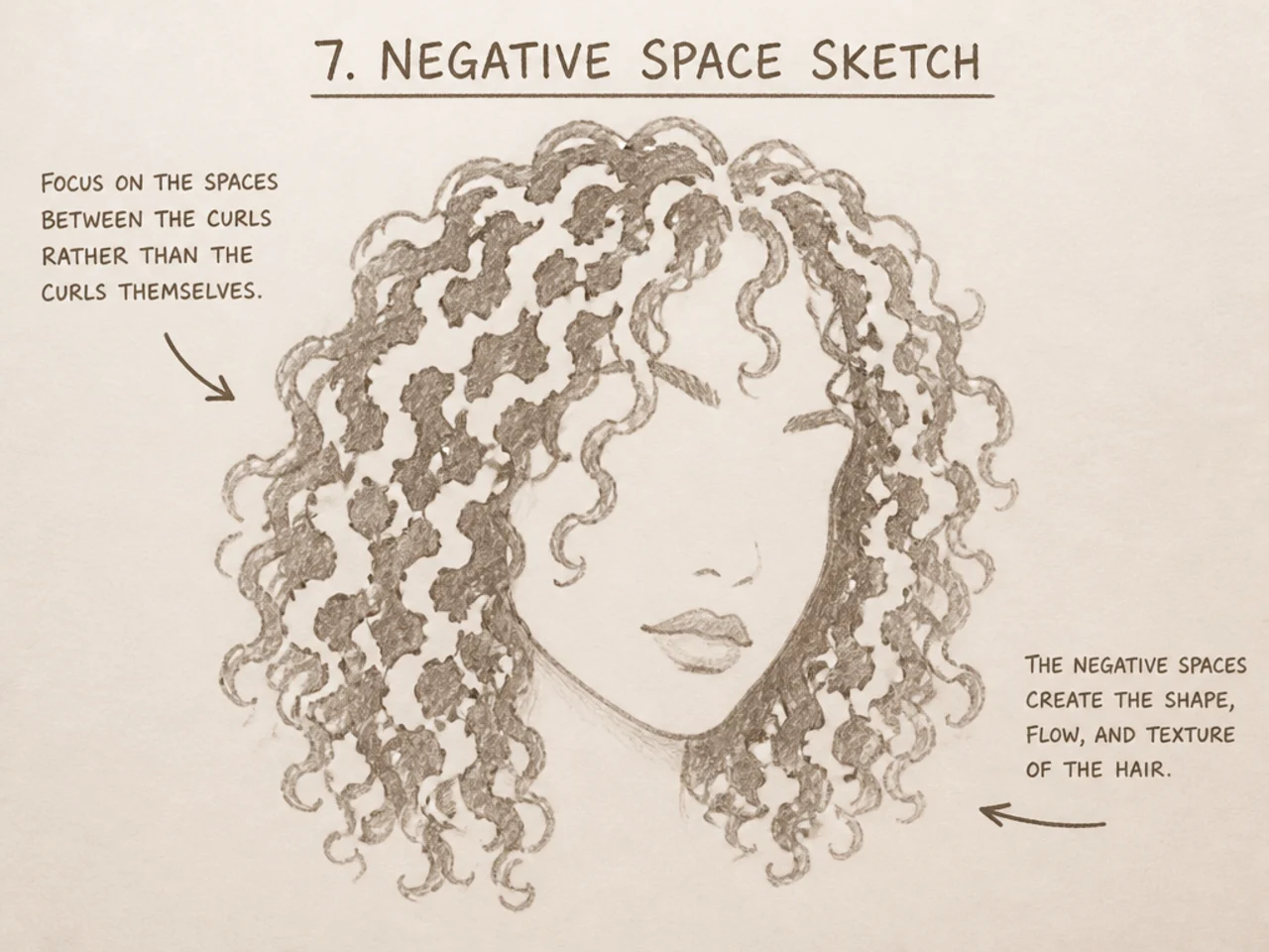 A sketch built from negative spaces