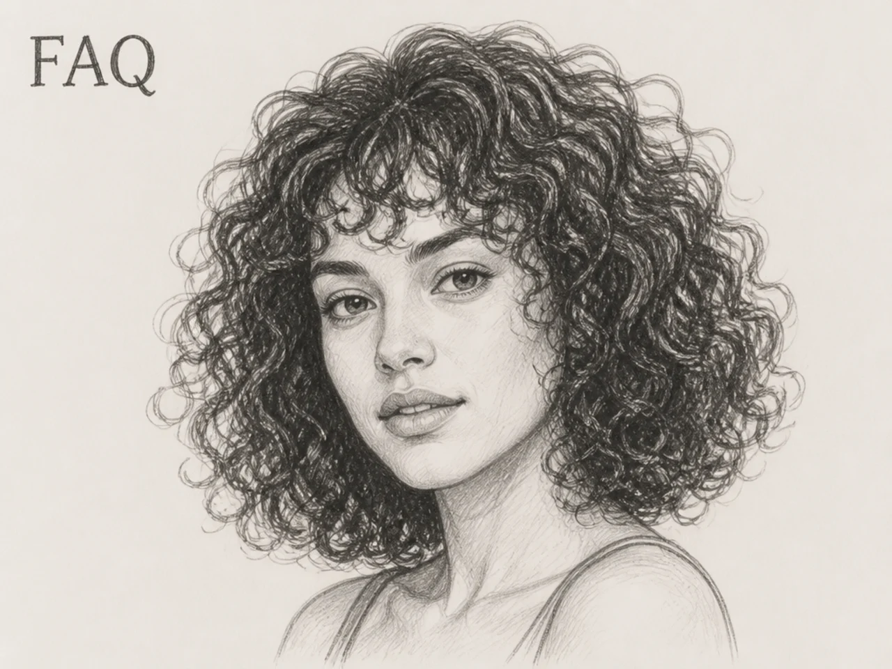 A finished quick curly hair sketch