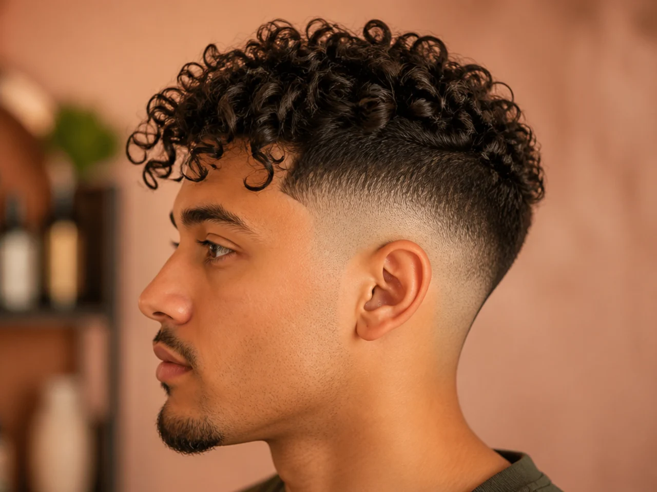 Close view of grouped curl clumps against separated strands