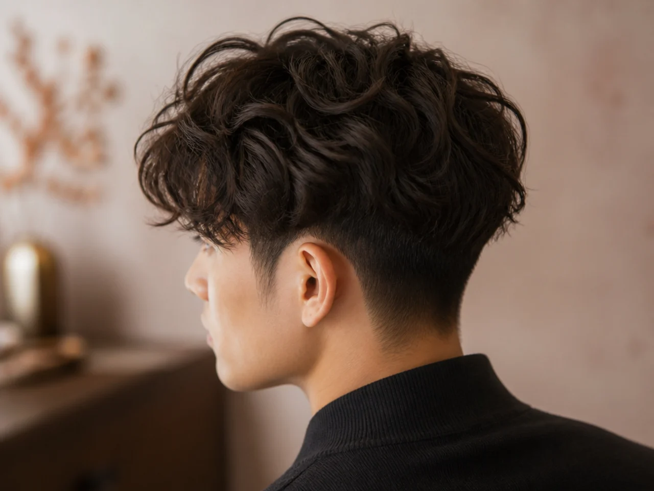A volume perm on the top section