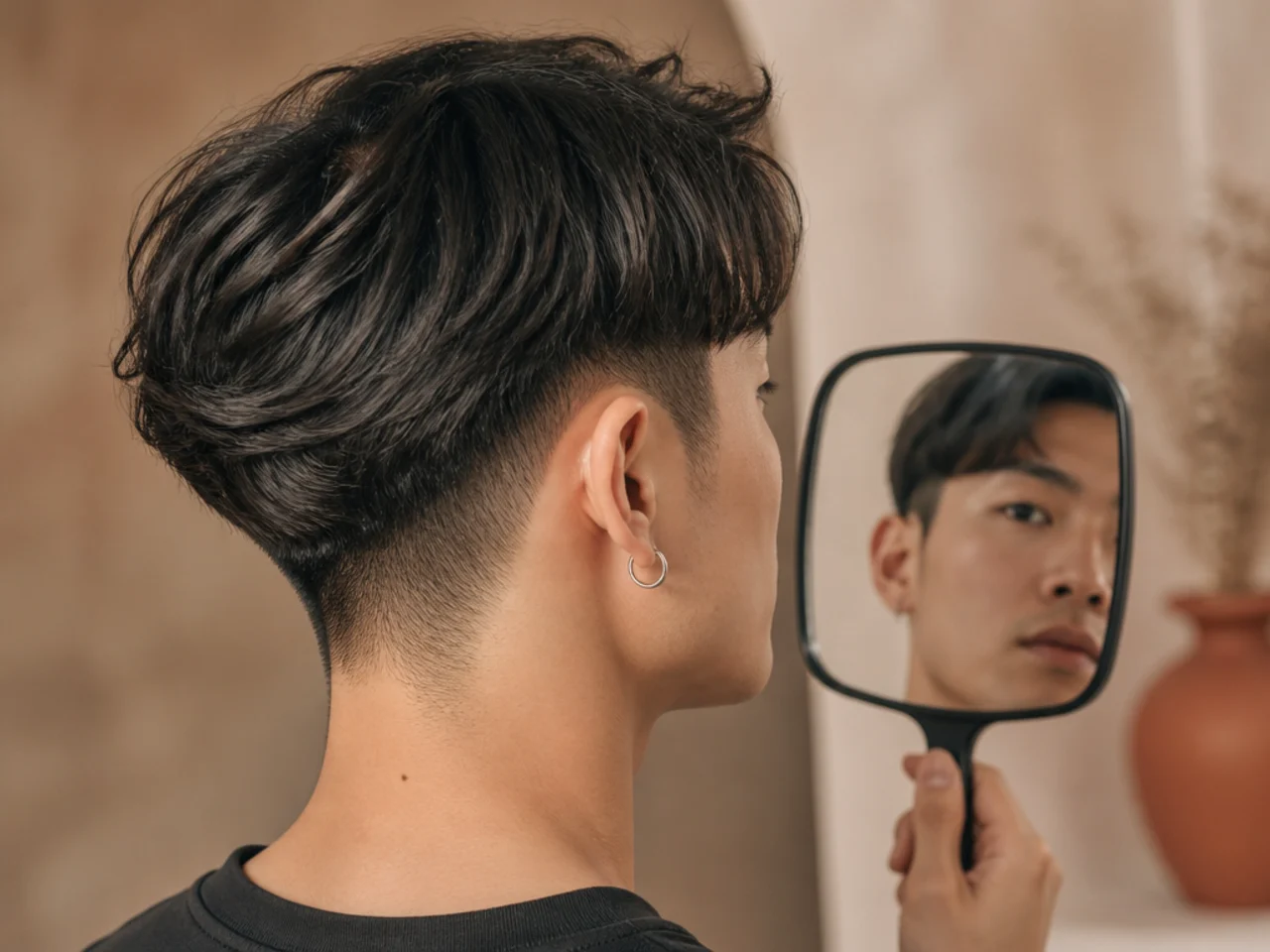 The disconnection checked in a hand mirror