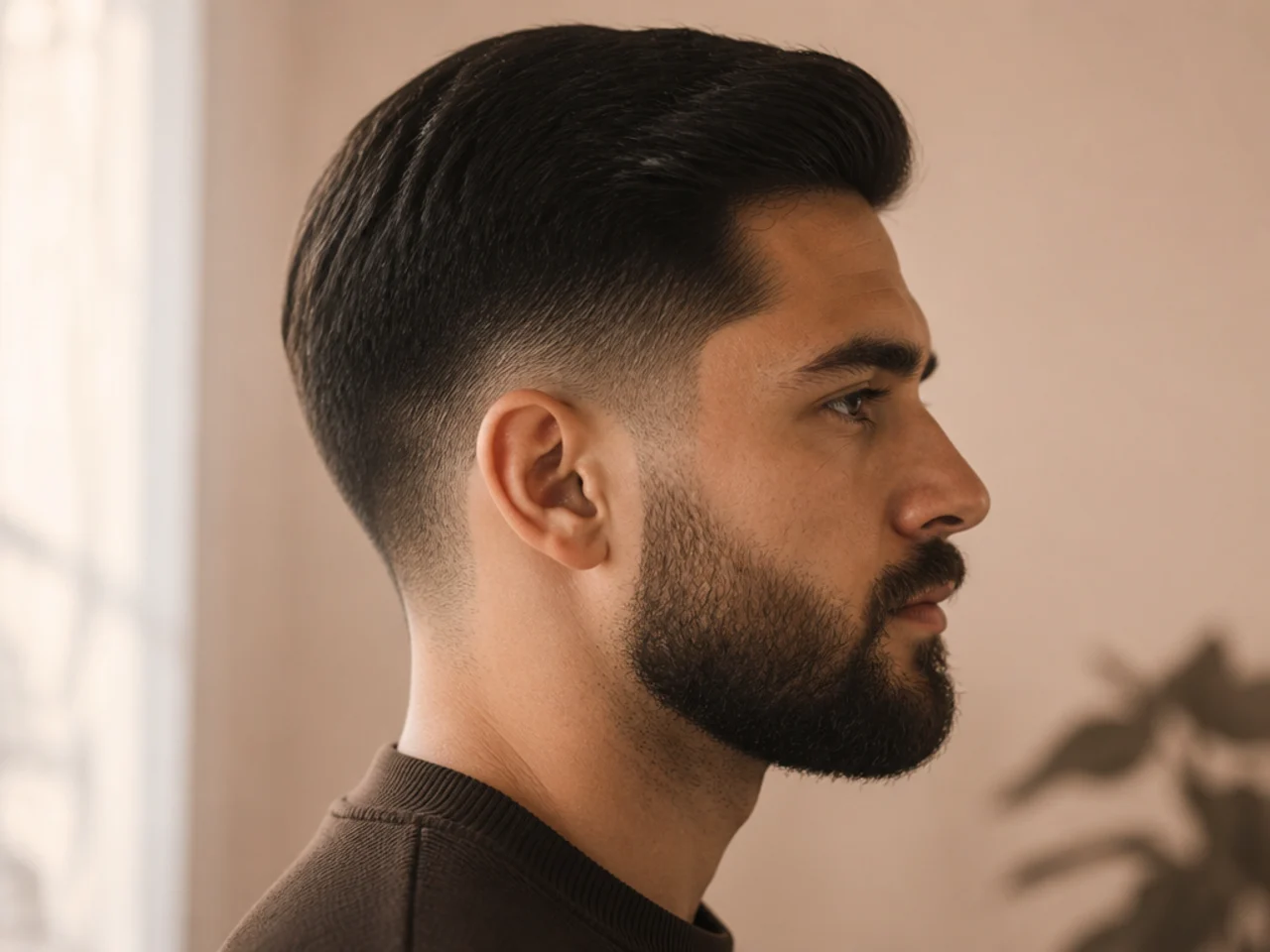 An ivy league haircut and beard at week four