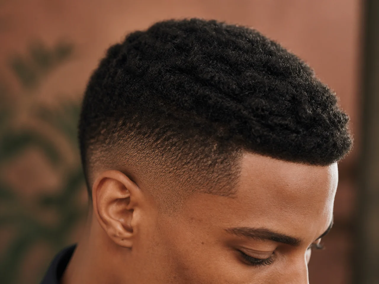 An ivy league haircut on fine coily hair